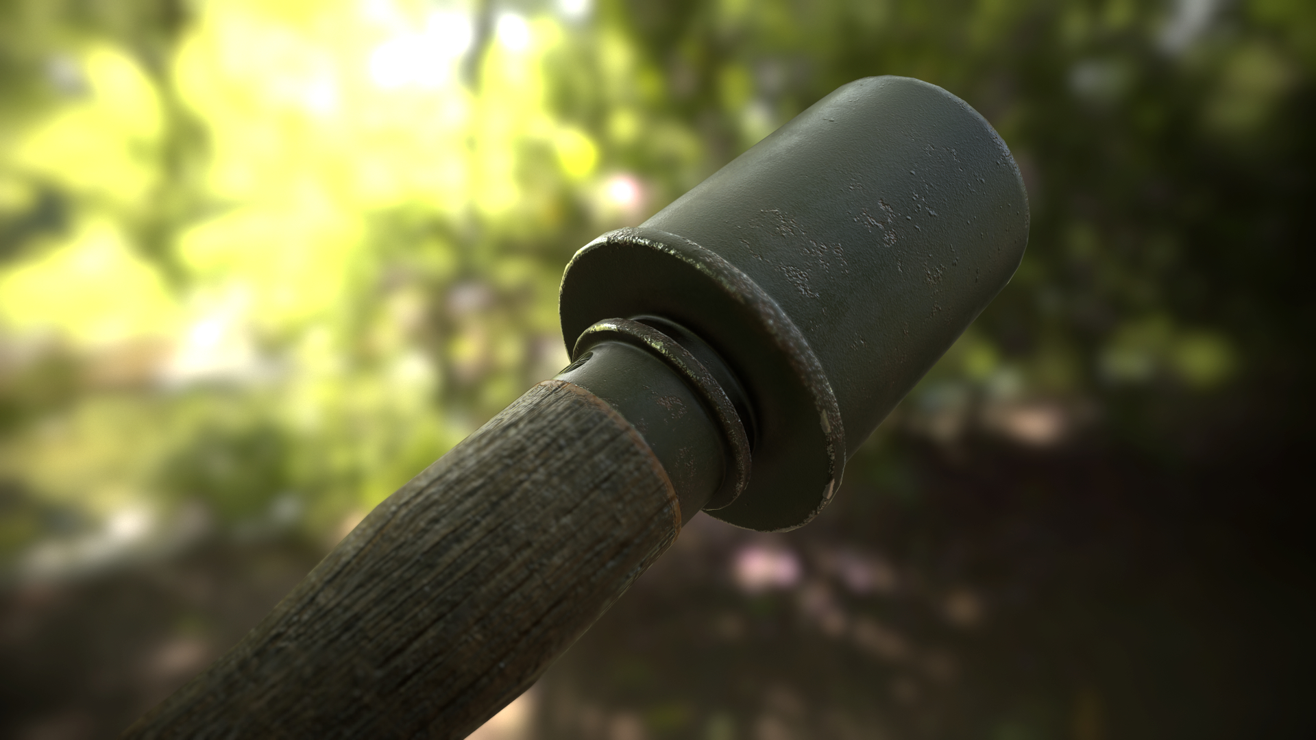 德国手榴弹和板条箱3d模型