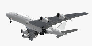 3d airbus plane generic white