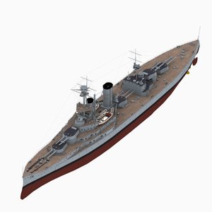 3D hms canada battleship royal navy model