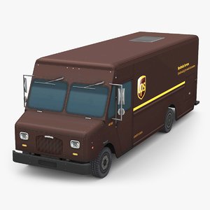 3D ups delivery truck