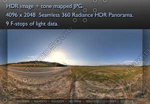 ROAD BY ROLLING HILLS AND PASTURES, 360 PANORAMA #25