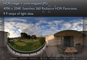 VIEW OF A GOLF COURSE FROM A BALCONY, 360 PANORAMA #29