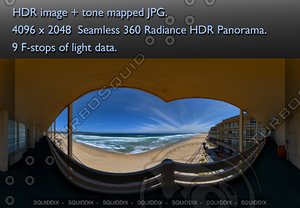 OCEAN VIEW FROM A HOTEL BALCONY  , 360 PANORAMA #134