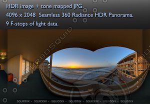 SUNSET OCEAN VIEW FROM A BALCONY  , 360 PANORAMA #150