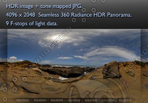 TIDAL POOLS AT PACIFIC OCEAN COAST # 1  , 360 PANORAMA #181