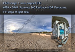 LIFE GUARD STATION AT MALIBU BEACH,  360 PANORAMA #207