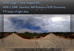 EMPTY OLD HIGHWAY RUNNING THROUGH CHAPARRAL  , 360 PANORAMA #446