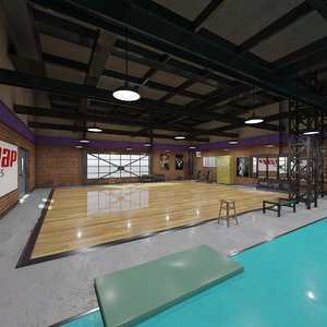 fitness hall 3d model