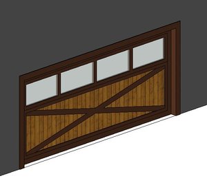 Parametric Overhead Door - Wood with Glass
