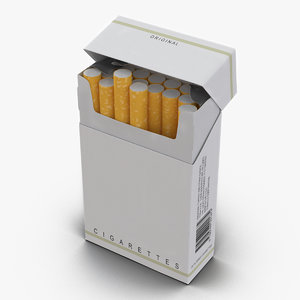 3d model opened cigarettes pack modeled