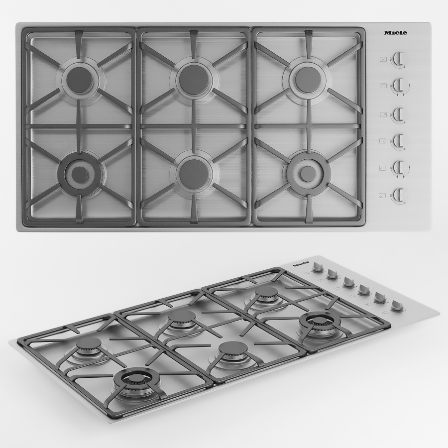 Fogão a Gás Miele 6Burner KM 3484 LP Modelo 3D TurboSquid 839434