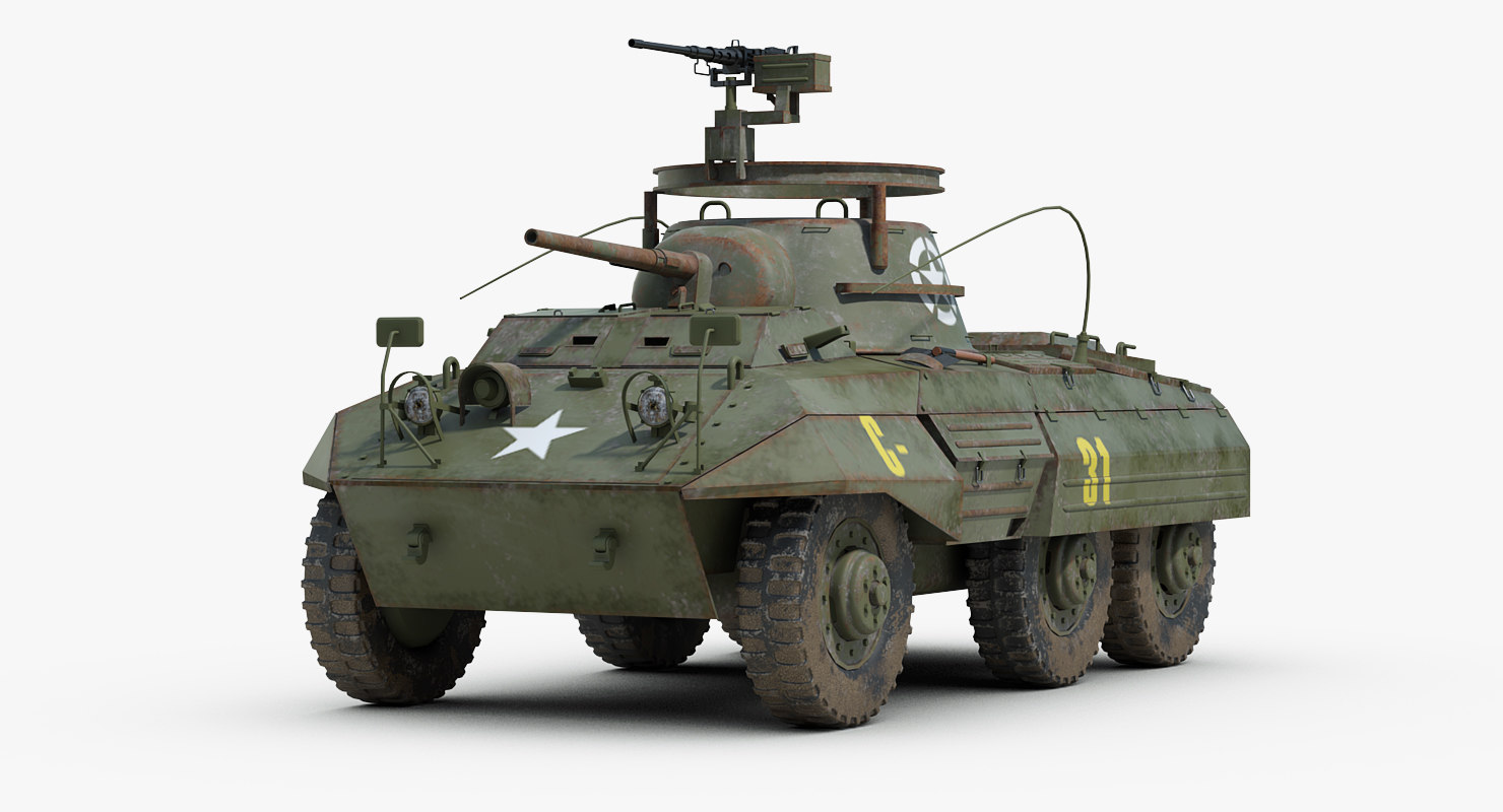 ww2 m8 greyhound armored car 3d max