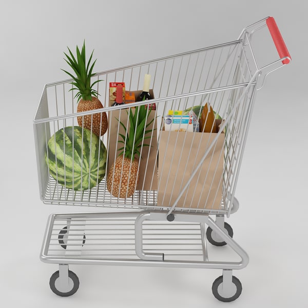 3d Model Shopping Cart Food