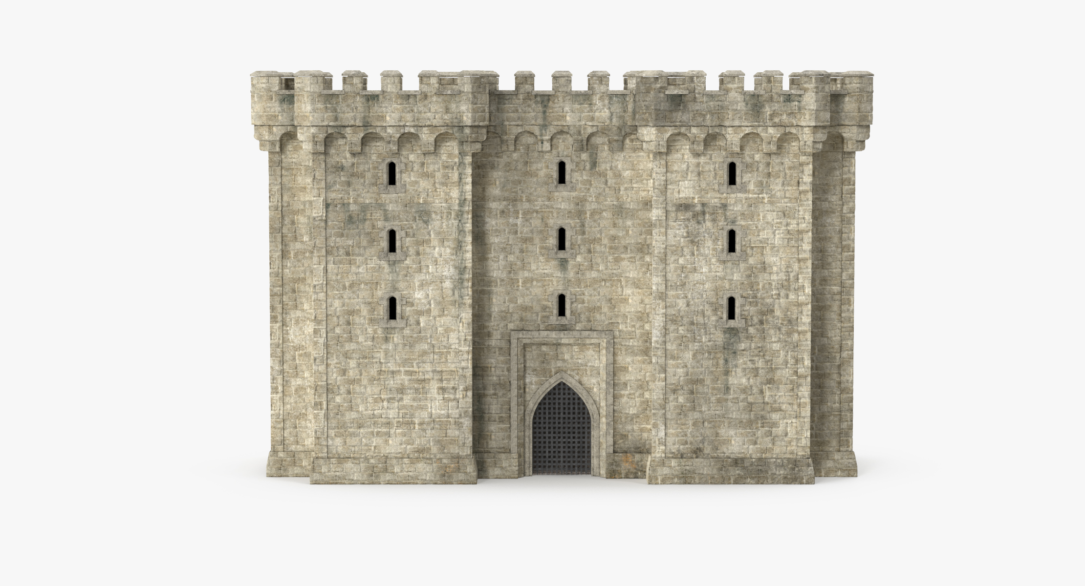 3d model gatehouse portcullis 01