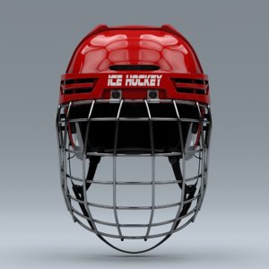 ice hockey helmet metal 3d model