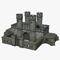 3d model medieval fantasy town gate