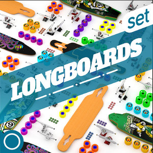 3d longboard set model