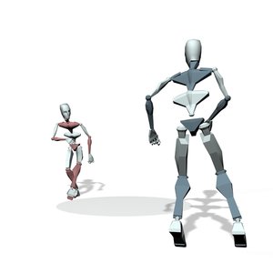 Fighter walking around and eye on opposite.