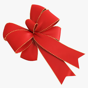 3d model red bow 04