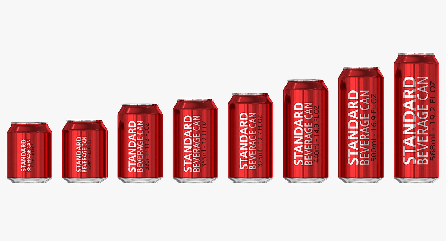 standard beverage cans 3d x