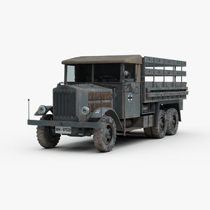 3d model ww2 german krupp truck