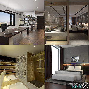 3d hotel suites scenes model