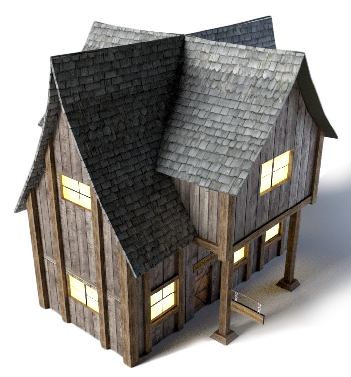 3d model medieval inn