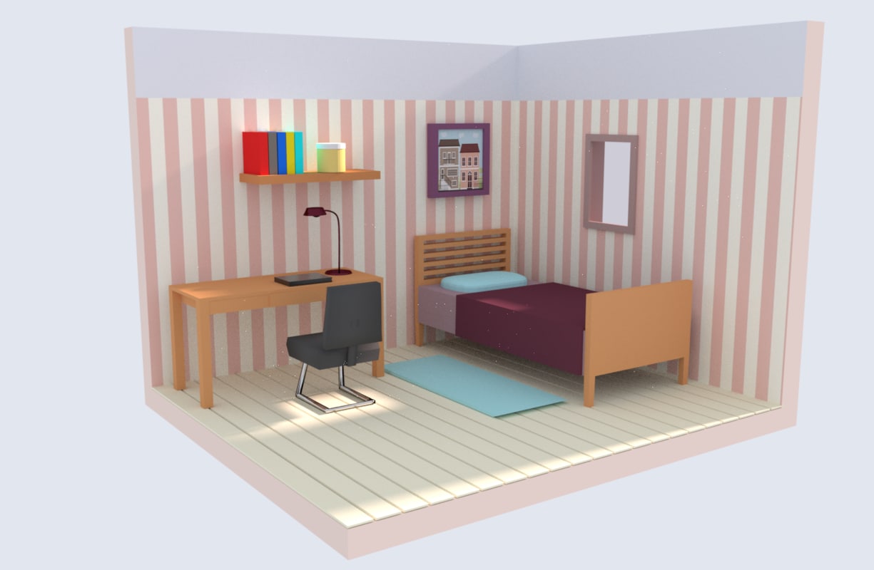 bedroom blender fbx