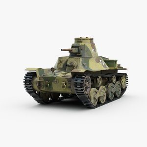 3d model japanese light tank ha
