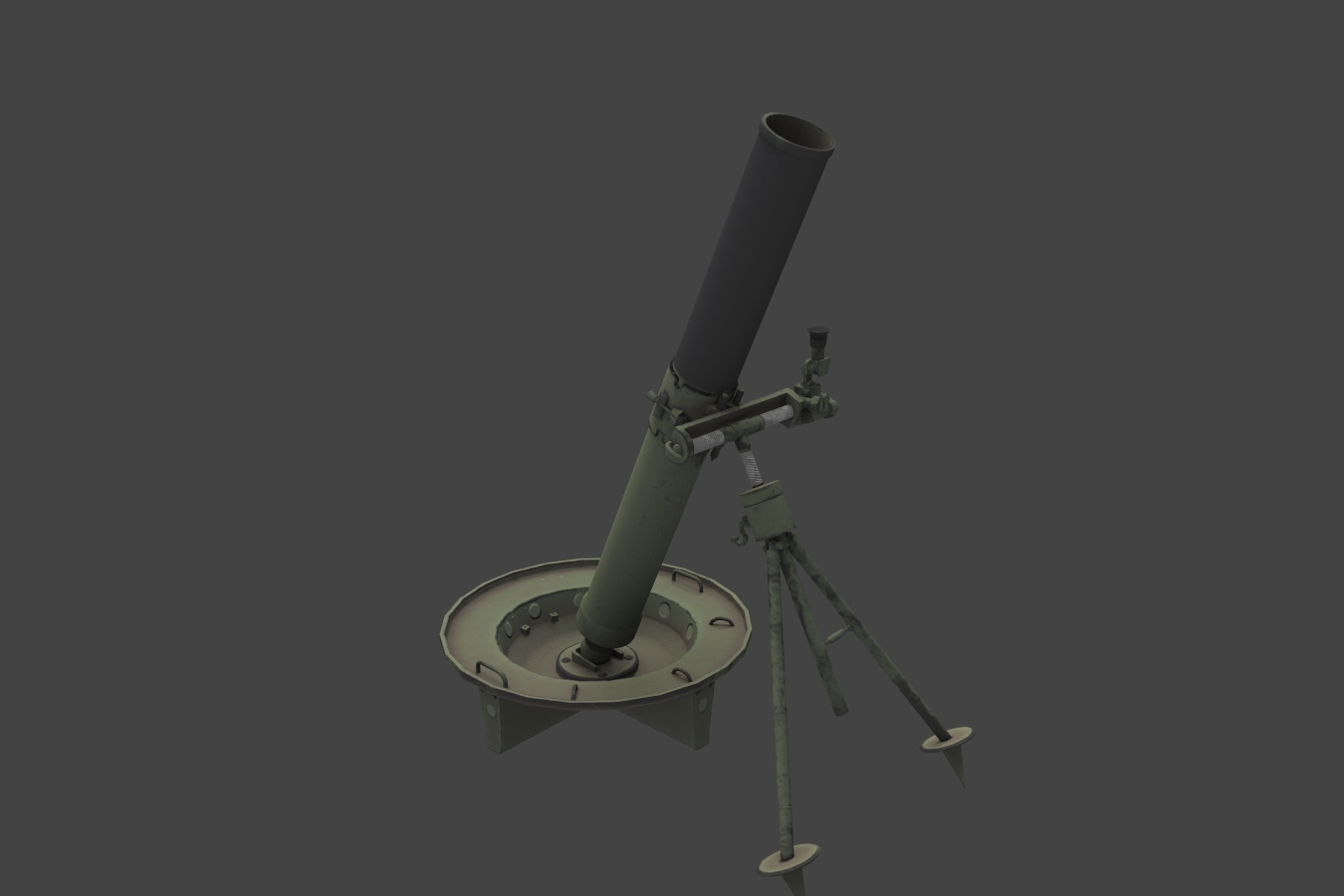 m-75 120mm mortar 3d model