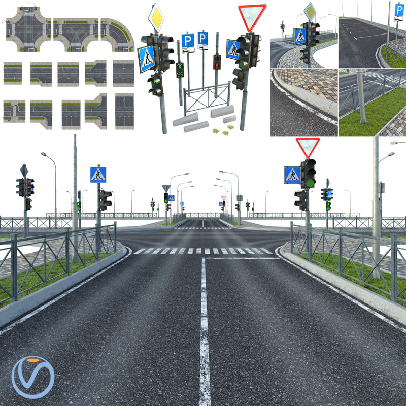 street elements roads 3d max