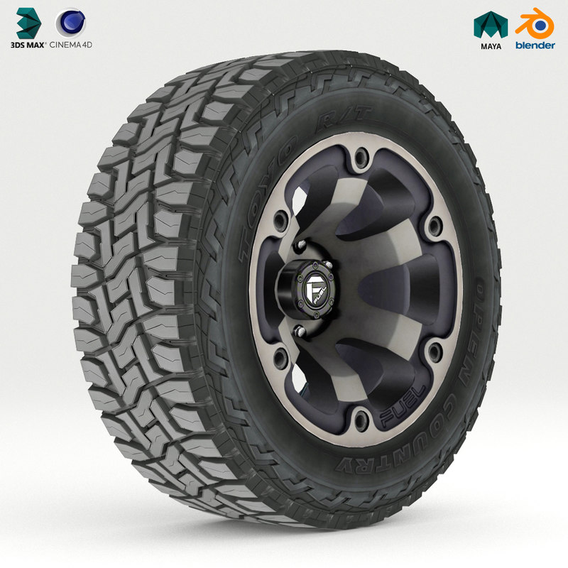 3d model road wheel tire 2