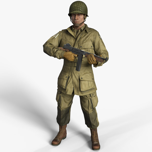 3d rig soldier ww2 paratrooper