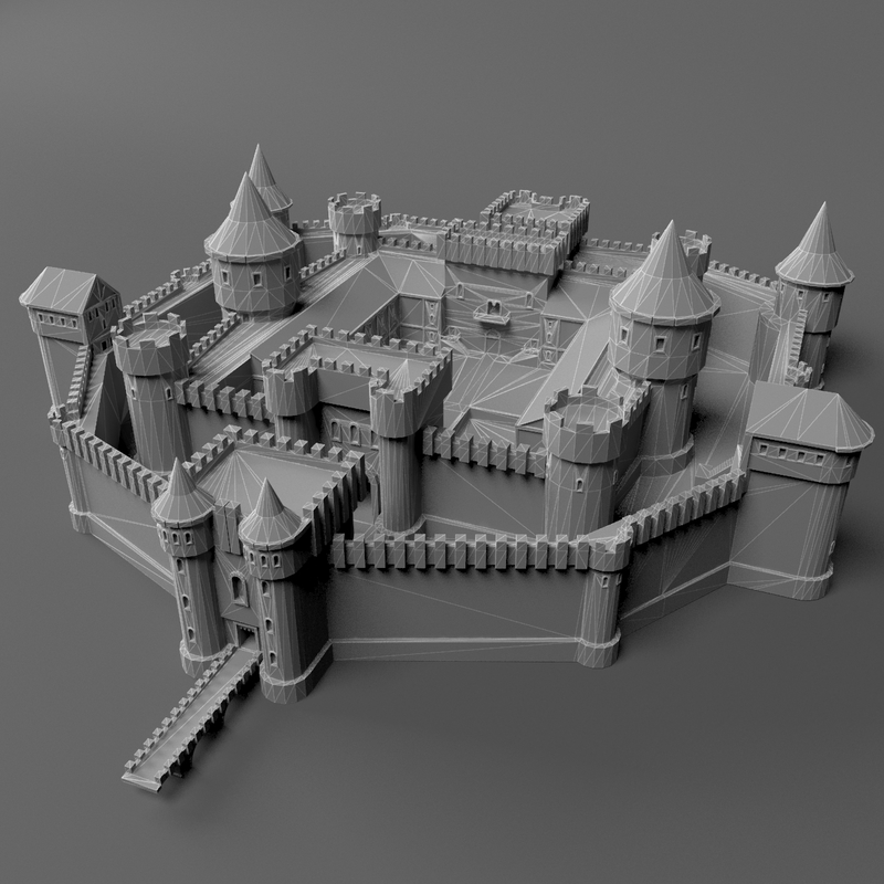 ready medieval castle 3d model