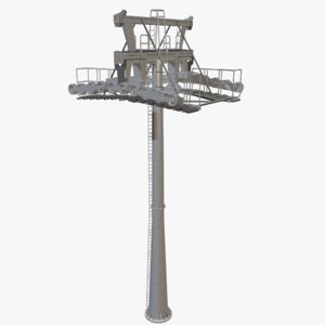 3d ropeway tower model