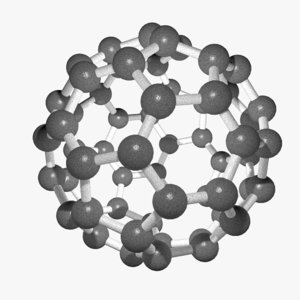 fulleren molekula 3d model
