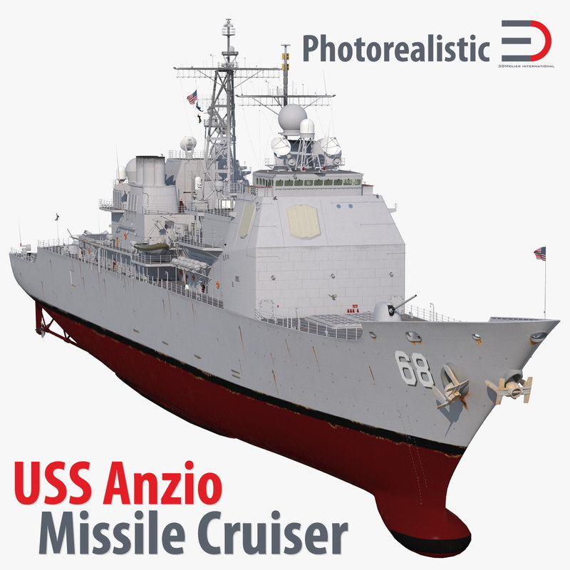 uss ticonderoga class cruiser 3d model