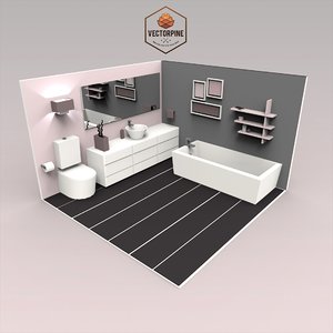 Low Poly Interiors - Bathroom