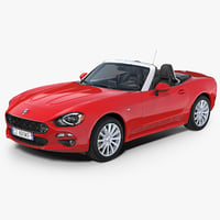 Fiat 124 Spider 2017 Rigged 3D Model
