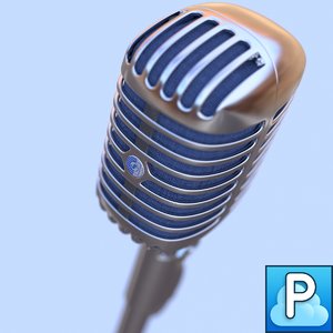 shure brother 55s microphone 3d model