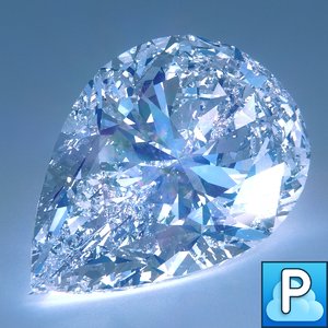 3d model diamond pear cut