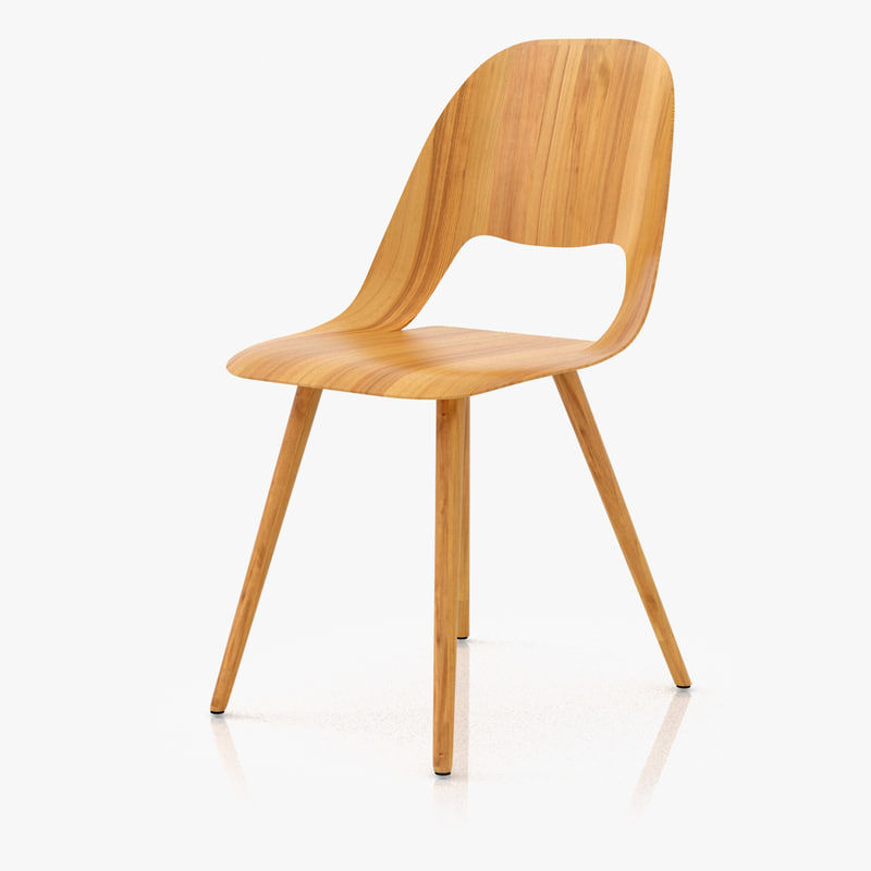 3d model vitra jill wood chair