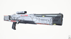 3d model medium laser rifle gun