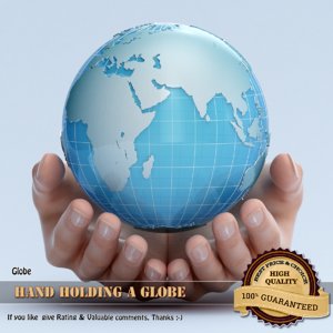 hand holding globe dxf