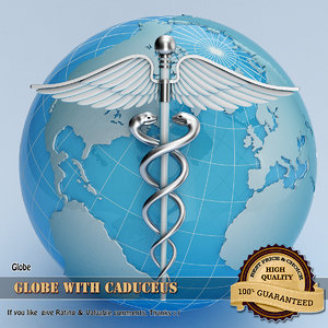 globe caduceus 3d model