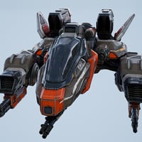 Corvette Spaceship - game model