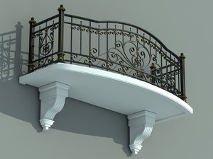 3d model architectural balcony
