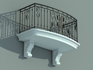 3d architectural balcony model