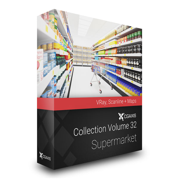 3ds max volume 32 supermarket market