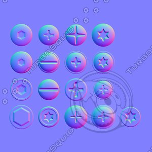 Screw Heads Normal Map